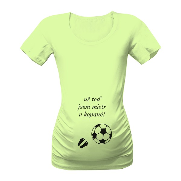 Tričko s potiskem Mistr v kopané - zelené